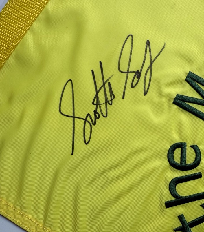 WINNER Scottie Scheffler Signed Autographed Memorial Tournament Flag PSA DNA COA view 2