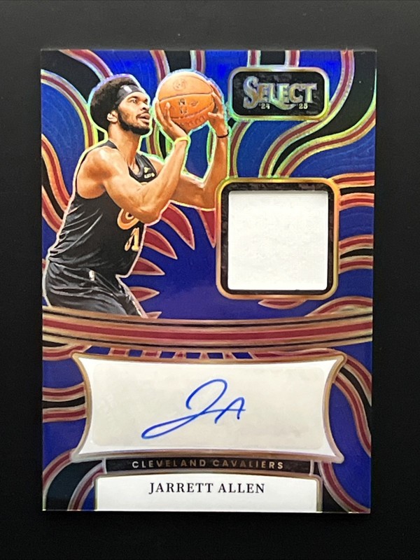 2024-25 Select Blue Prizm Game-Worn Patch Autograph #AM-JAR JARRETT ALLEN /49 view 2