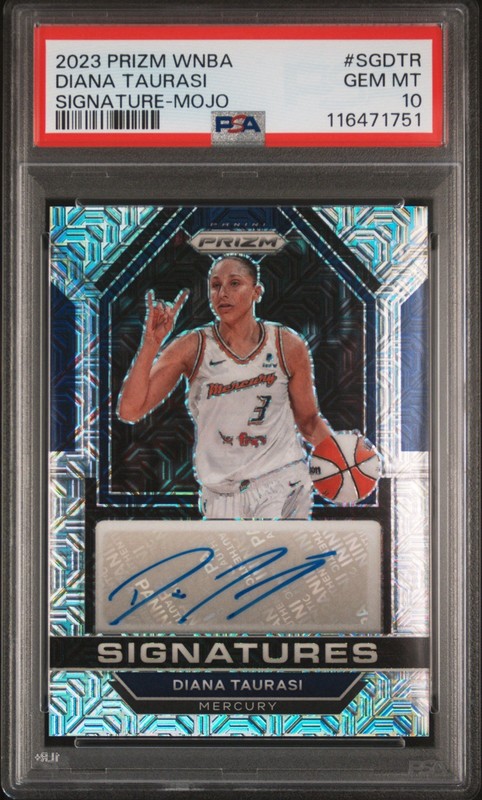 2023 PRIZM WNBA DIANA TAURASI AUTO SIGNATURE MOJO /25 PSA 10 GEM MINT POP 3