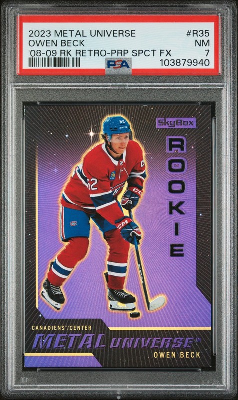 2023 SKYBOX METAL UNIVERSE 2008-09 RC RETROS #R35 OWEN BECK 104/199 PSA 7