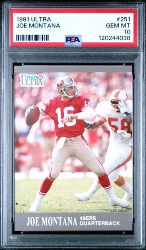 1991 Fleer Ultra #251 Joe Montana Card PSA 10 Low Pop 115 HOF San Francisco 49er