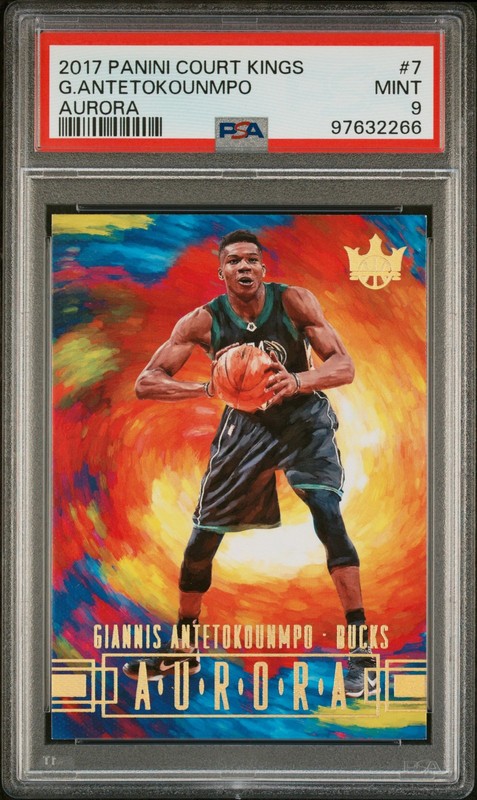 2017 PANINI COURT KINGS AURORA #7 GIANNIS ANTETOKOUNMPO PSA 9