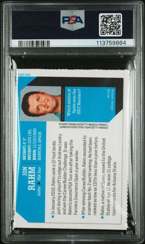 JON RAHM HAND SIGNED ROOKIE CARD AUTO Sports Illustrated SI for Kids PGA PSA DNA view 2