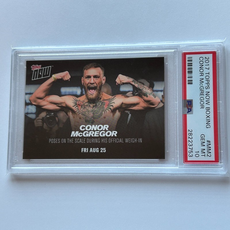 Conor McGregor 2017 Topps Now Card #MM2 Floyd Mayweather Weigh-In PR461 PSA 10