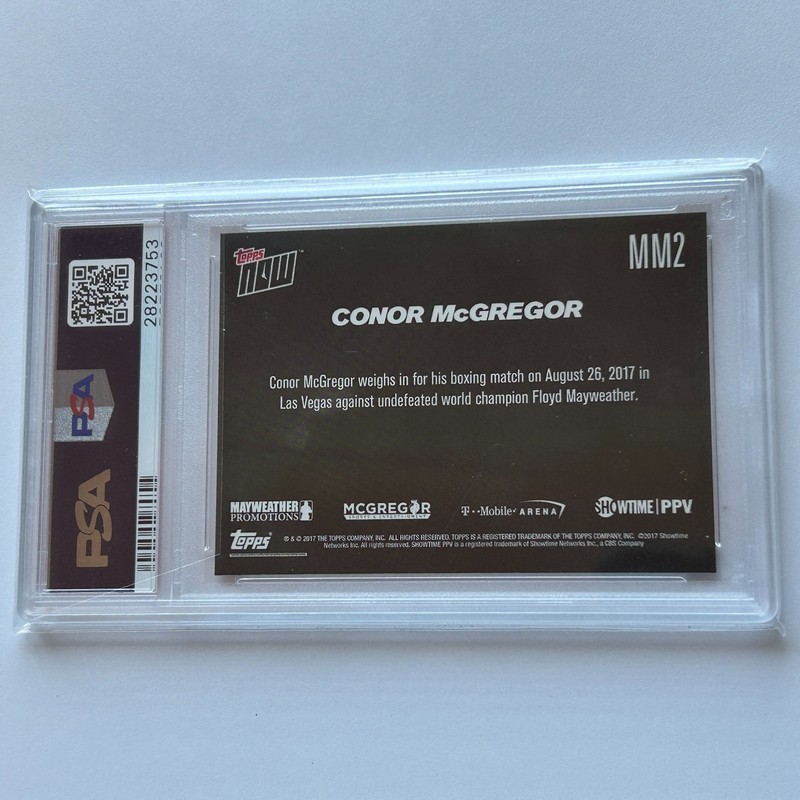 Conor McGregor 2017 Topps Now Card #MM2 Floyd Mayweather Weigh-In PR461 PSA 10 view 2