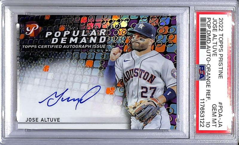 2022 Topps Pristine Popular Demand Orange #PDA-JA Jose Altuve PSA 10 GEM MINT Au