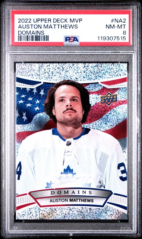 2022 UD MVP DOMAINS #NA2 AUSTON MATTHEWS PSA 8