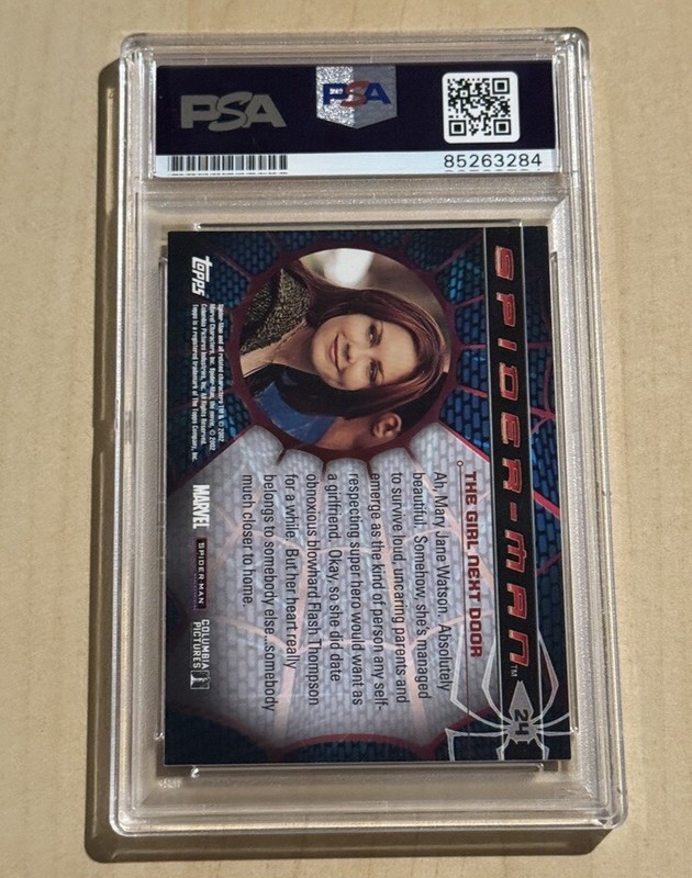 KIRSTEN DUNST SIGNED AUTO Marvel Spider-Man 2002 Topps #24 Mary Jane Watson PSA view 2