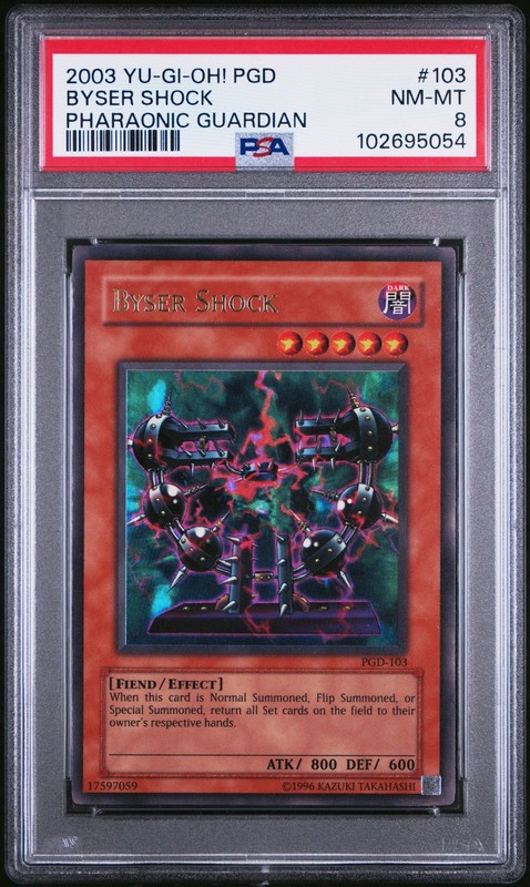 2003 YU-GI-OH! PGD-PHARAONIC GUARDIAN #103 BYSER SHOCK PSA 8