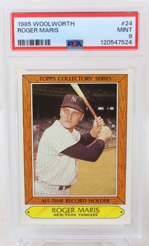 1985 TOPPS WOOLWORTH #24 ROGER MARIS YANKEES GRADED PSA 9 VINTAGE BASEBALL CARD