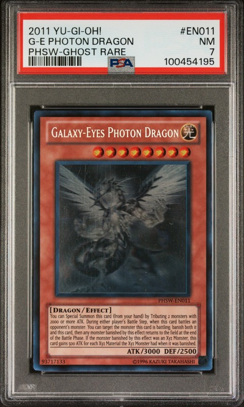 2011 YUGIOH PHSW-EN011 GALAXY-EYES PHOTON DRAGON GHOST RARE PSA 7 NM #100454195