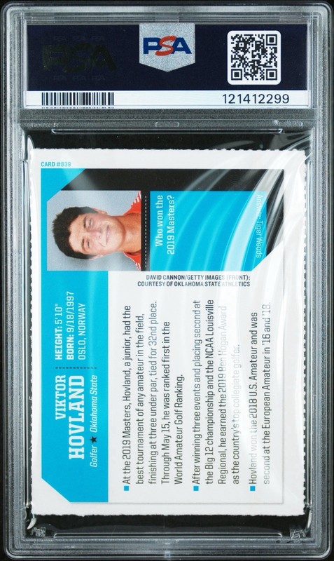 2019 SI Kids VIKTOR HOVLAND Rookie Card PSA 10 AUTO Autograph Norway Golf #839 view 2