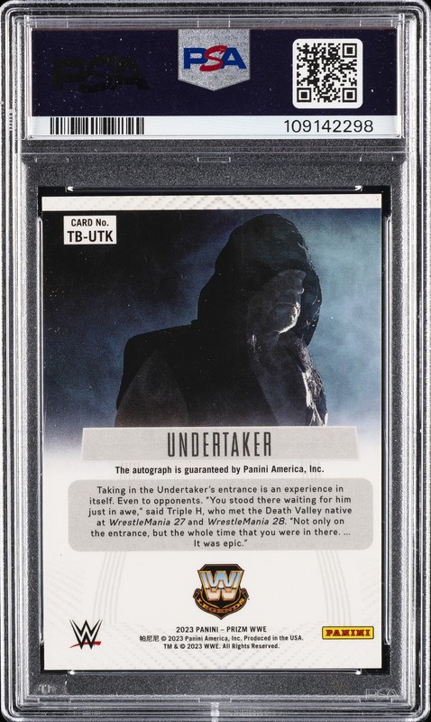 2023 PANINI PRIZM WWE THROWBACK SIGNATURES #TBUTK UNDERTAKER PSA AUTHENTIC AUTO view 2