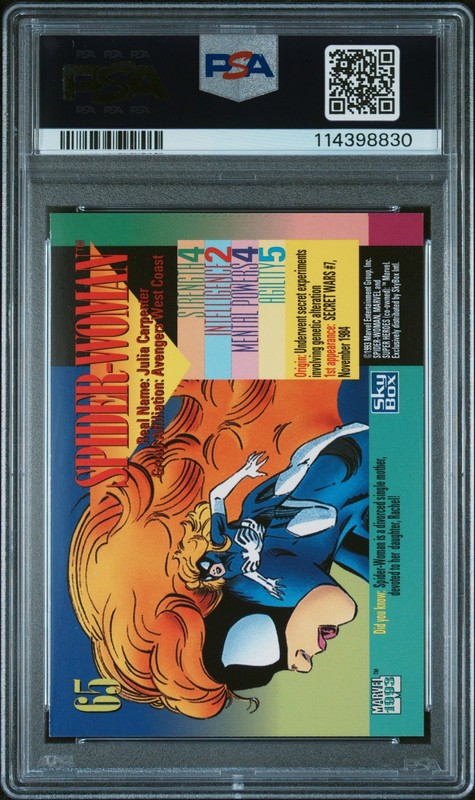 1993 MARVEL UNIVERSE #65 SPIDER-WOMAN PSA 8 view 2