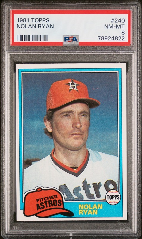 1981 TOPPS #240 NOLAN RYAN PSA 8 view 1
