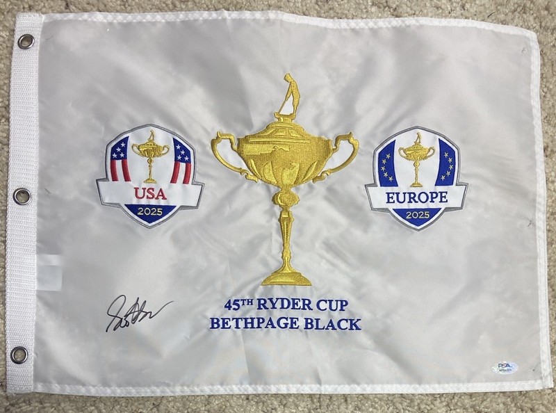 Scottie Scheffler Signed Autograph 2025 Ryder Cup Team USA Bethpage Flag PSA/DNA