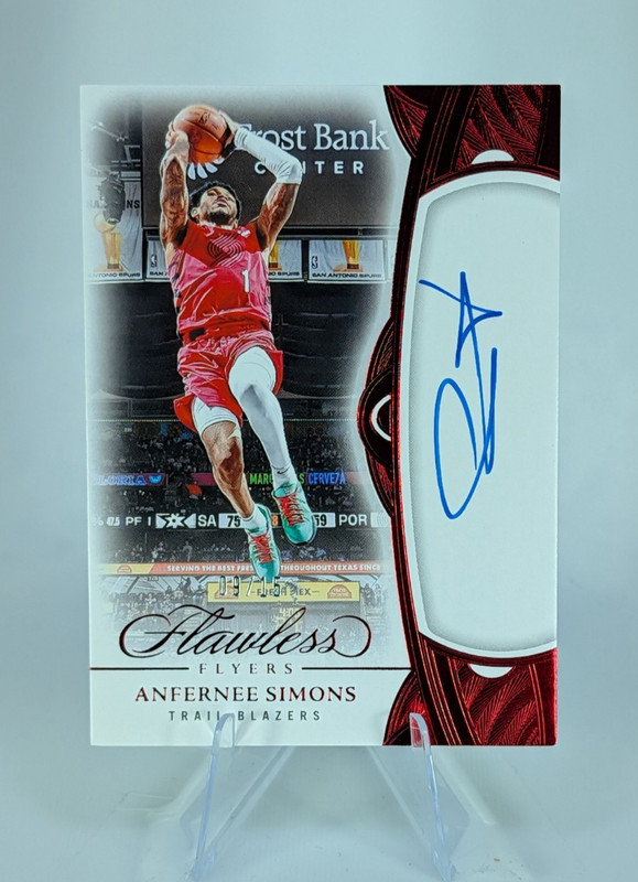 2024-25 Panini Flawless ANFERNEE SIMONS Ruby Auto /15 Trail Blazers