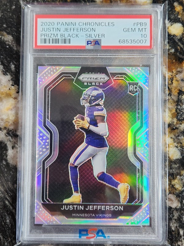 2020 Justin Jefferson RC #PB9 Chronicles Prizm Black Silver PSA 10 Gem Mint!!