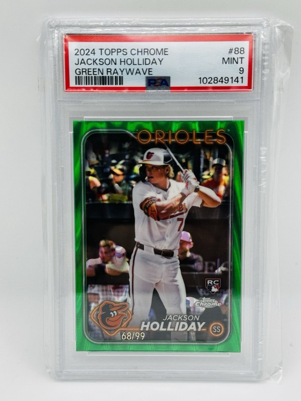 2024 Topps Chrome Jackson Holliday Green Refractor /99 PSA 9