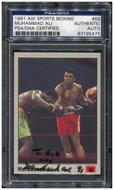 Muhammad Ali Signed 1991 AW Sports Boxing Autograph PSA DNA Auto Inscribed Love