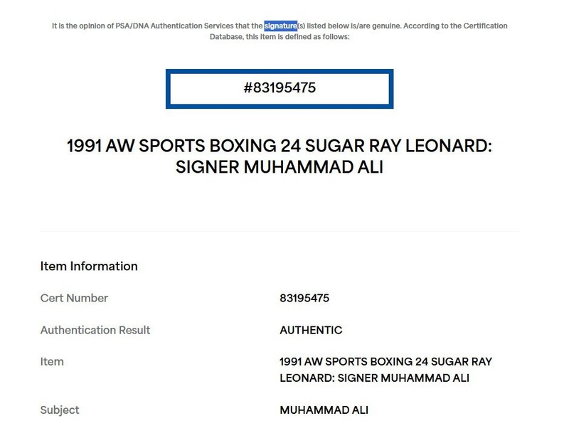 Muhammad Ali Signed 1991 AW Sports Boxing Autograph PSA DNA Auto Inscribed Love view 2