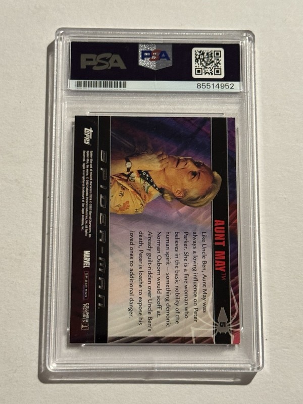 ROSEMARY HARRIS SIGNED AUTO 2002 Topps Marvel Spider-Man Aunt May #5 PSA view 2
