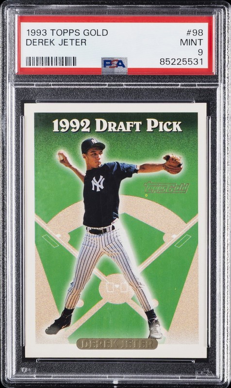 1993 TOPPS GOLD #98 DEREK JETER ROOKIE RC PSA 9