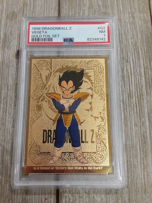 PSA Graded 7 1998 Dragon Ball Z Vegeta Gold Foil Set