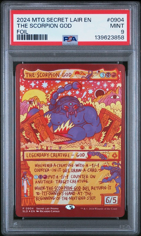2024 MTG SECRET LAIR DROP WINTER SUPERDROP-FOIL #0904 THE SCORPION GOD PSA 9