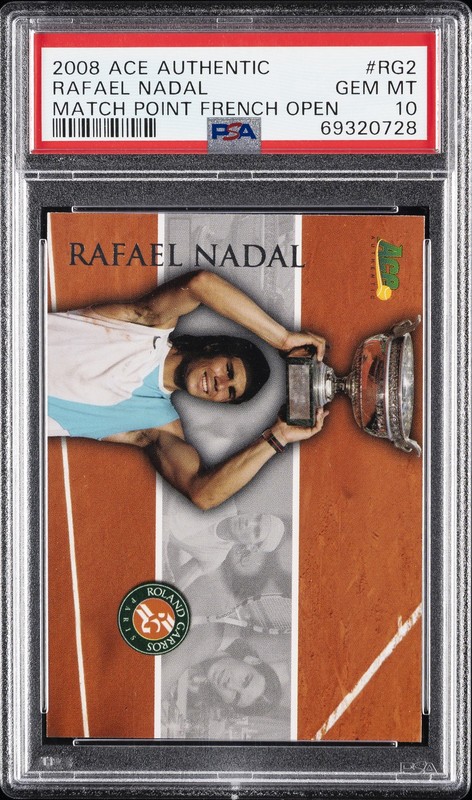 2008 ACE AUTH MATCH POINT FRENCH OPEN #RG2 RAFAEL NADAL PSA 10