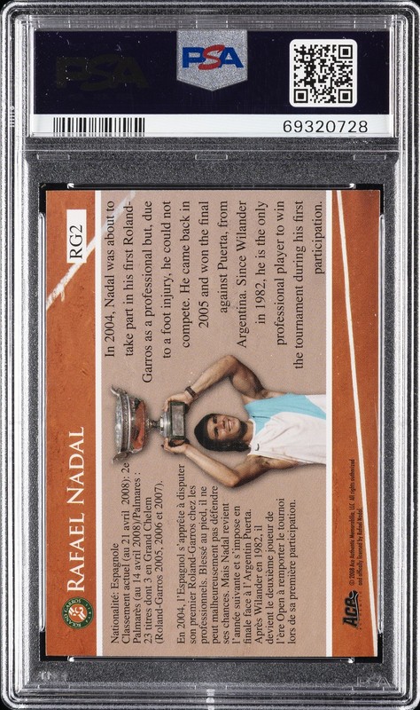 2008 ACE AUTH MATCH POINT FRENCH OPEN #RG2 RAFAEL NADAL PSA 10 view 2
