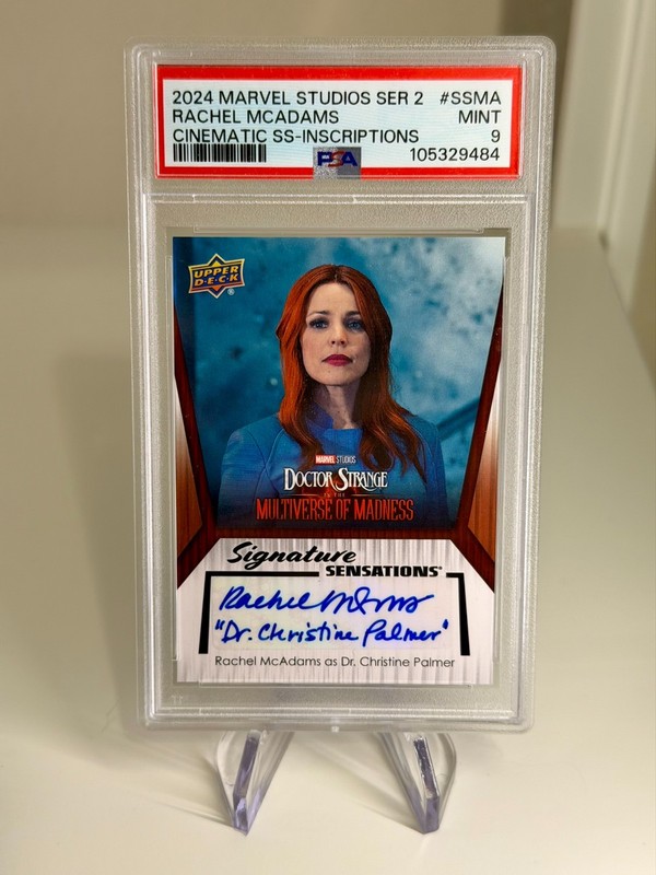 MARVEL UD STUDIOS SERIES 2 Rachel McADAMS INSCRIPTION AUTO PSA 9 - not Topps