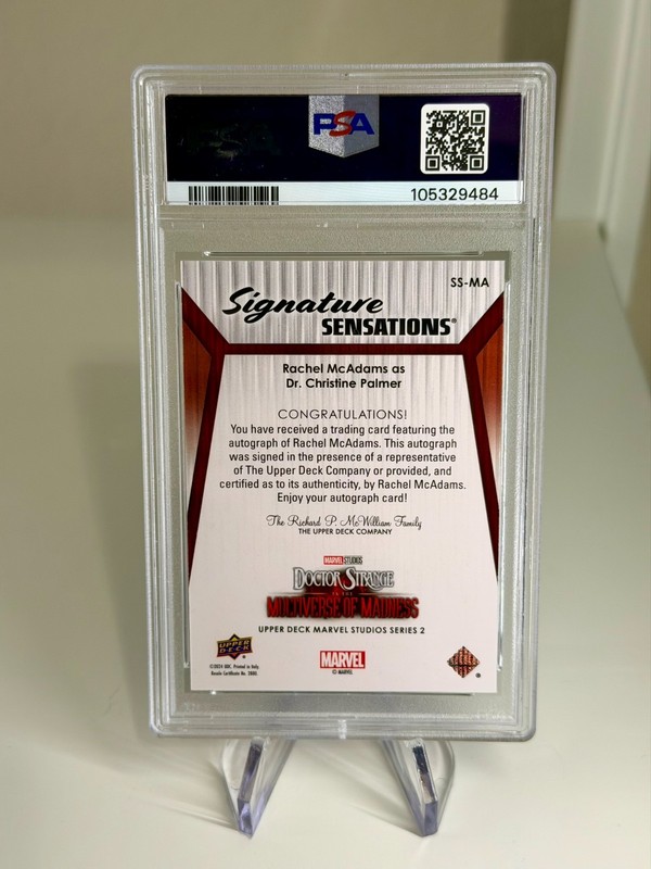 MARVEL UD STUDIOS SERIES 2 Rachel McADAMS INSCRIPTION AUTO PSA 9 - not Topps view 2