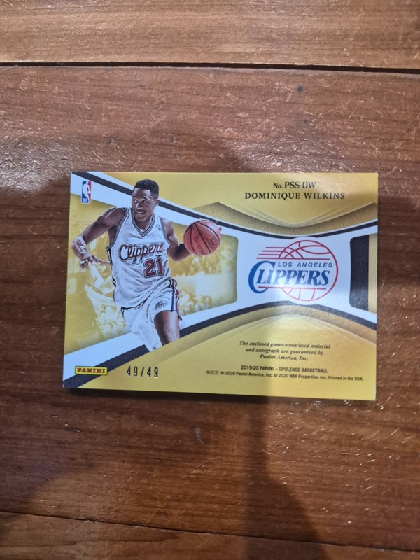 2019-20 Panini Opulence Dominique Wilkins Game Worn Patch Auto # /49 !! 🔥🔥 view 2