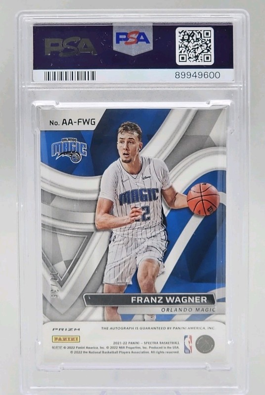 2021 Panini Spectra Aspiring Auto Purple #AAFWG /35 Franz Wagner RC PSA 10 POP 4 view 2