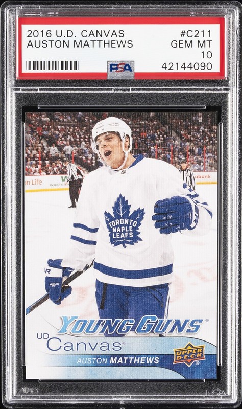 2016 UD CANVAS #C211 AUSTON MATTHEWS PSA 10