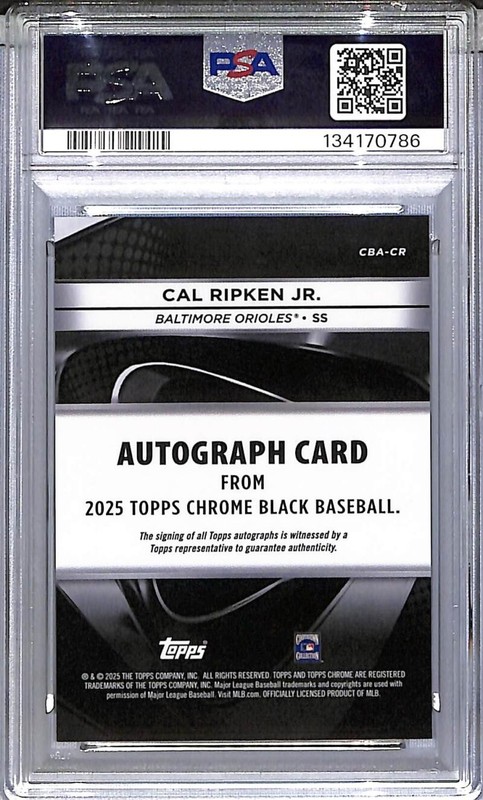 2025 Topps Chrome Black #CBA-CR Cal Ripken Jr. PSA 10 GEM MINT Auto Orioles  view 2