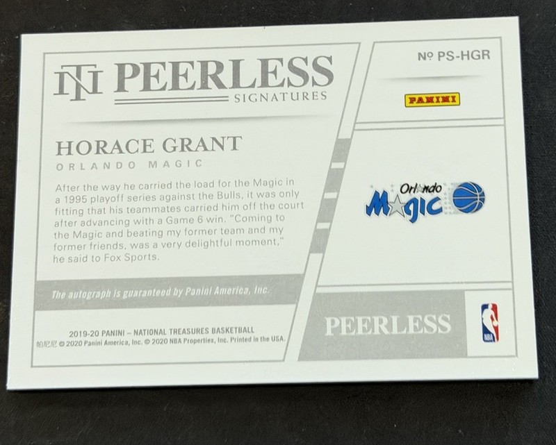 Horace Grant 2019-20 National Treasures Auto /99 Peerless Signatures 🔥PS-HGR  view 2