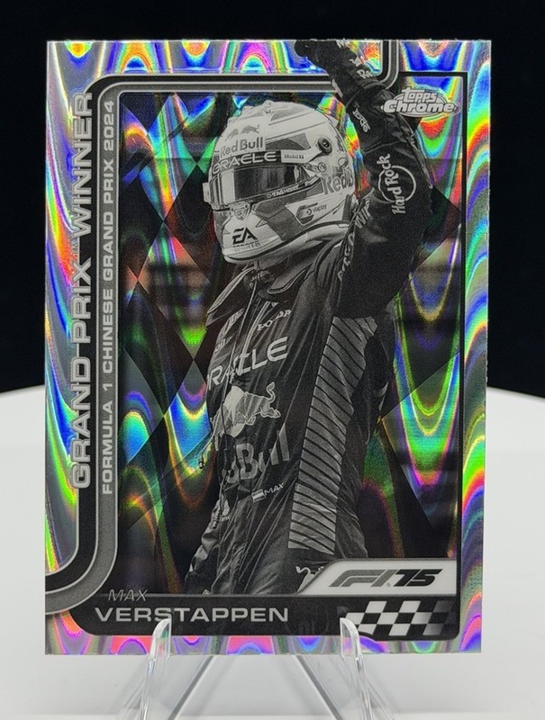 2025 Topps Chrome F1 Max Verstappen #97 Black & White RayWave Refractor