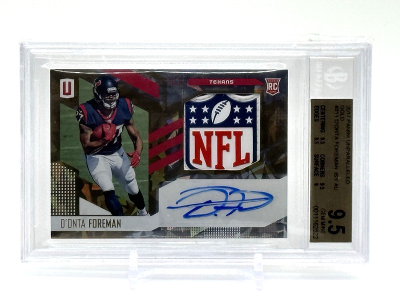 2017 Unparalleled D'ONTA FOREMAN Gold Cracked Ice NFL SHIELD Rookie Auto #1/1
