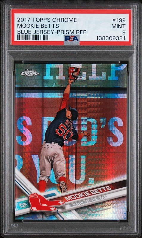 2017 Topps Chrome - Mookie Betts #199 Prism Refractor PSA 9