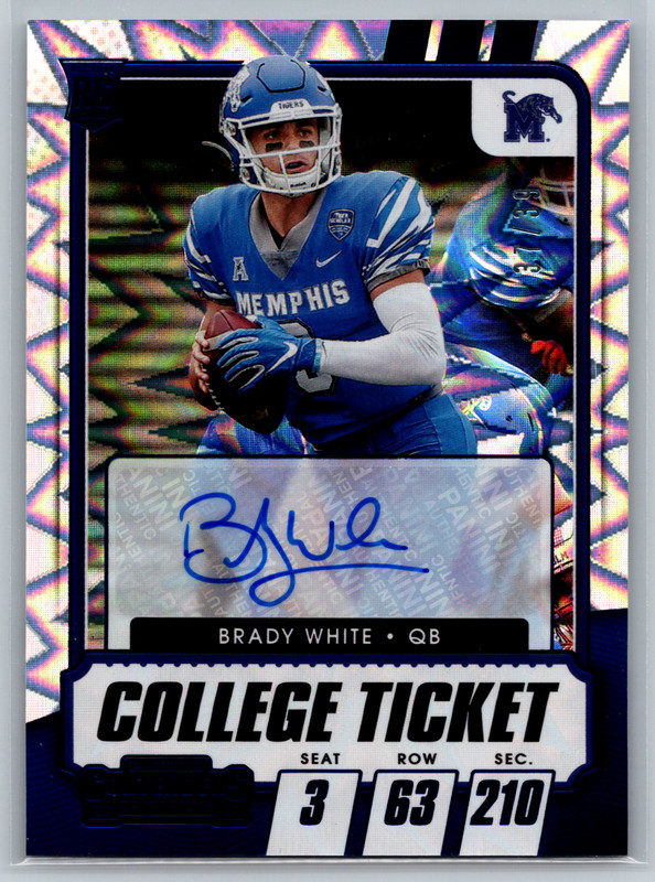 Brady White 2021 Contenders Draft Picks Blue Explosion Rookie Auto /39 #222