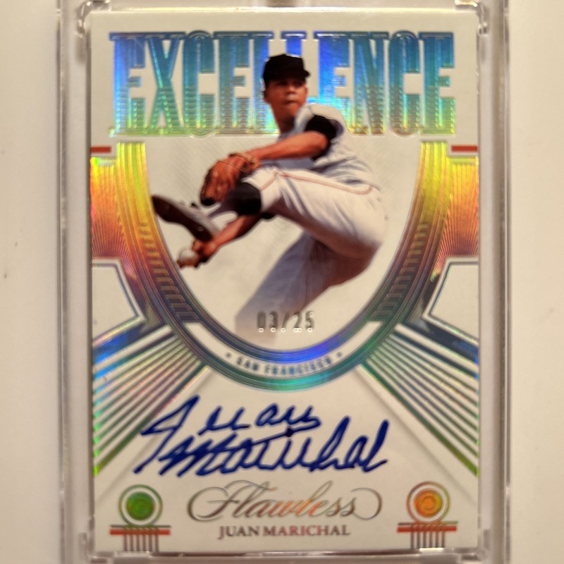 Juan Marichal 2023 Flawless Excellence Silver Foil Auto #ES-JM SF Giants 03/25 view 2