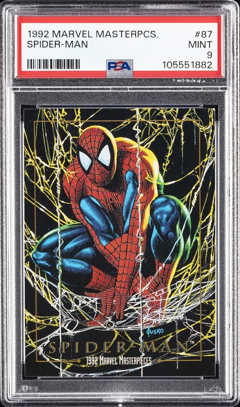1992 MARVEL MASTERPIECES #87 SPIDER-MAN PSA 9