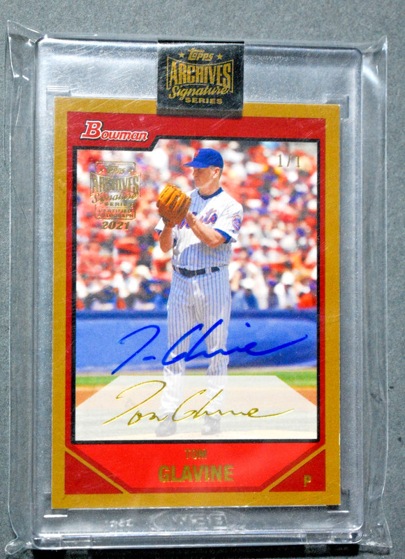 2021 Topps Archives Signature Series Tom Glavine 1/1 Auto Bowman Mets