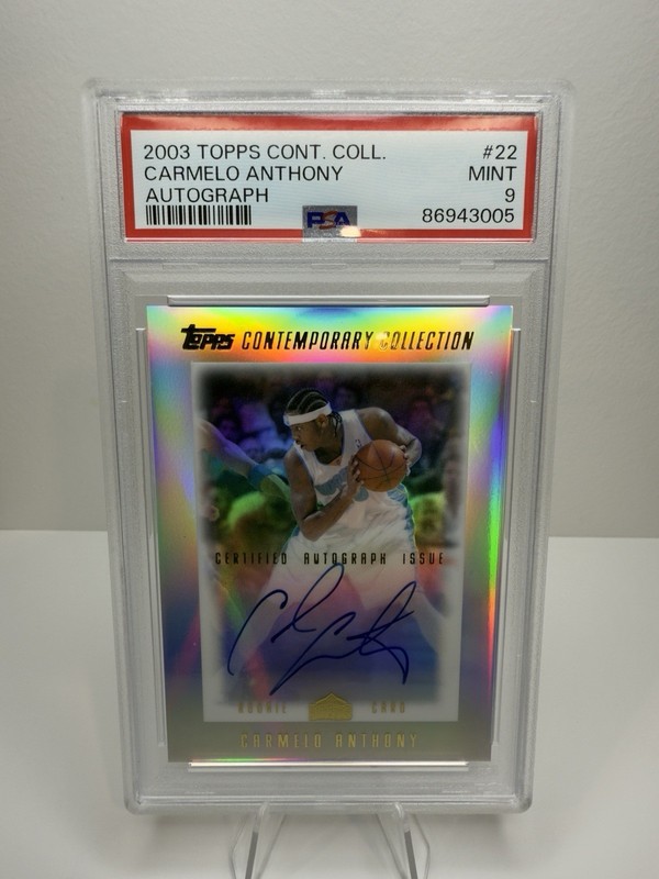 PSA 9 2003-04 Topps Contemporary Collection Carmelo Anthony RC Auto 362/499