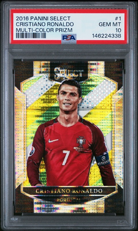 2016 PANINI SELECT MULTI-COLOR PRIZM #1 CRISTIANO RONALDO PSA 10