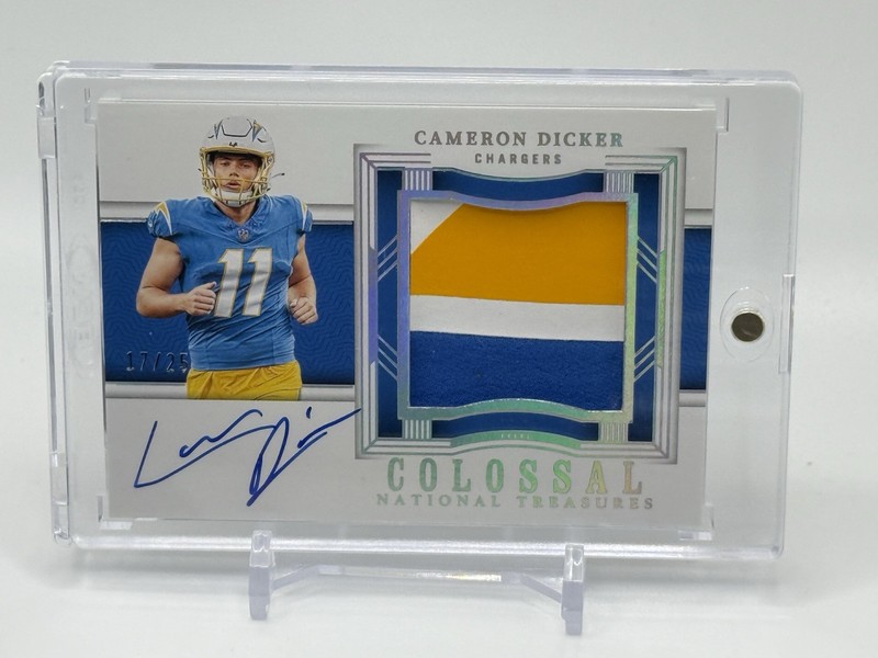 *READ*  2023 Panini National Treasures CAMERON DICKER Colossal Patch AUTO #17/25