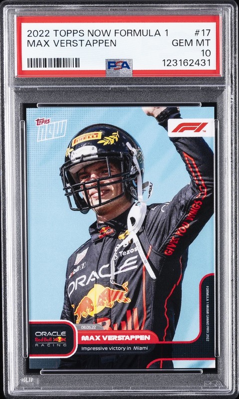 2022 TOPPS NOW FORMULA 1 #17 MAX VERSTAPPEN PSA 10 view 1