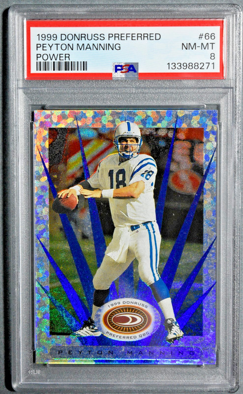 1999 Donruss Preferred PEYTON MANNING Power /300 PSA 8